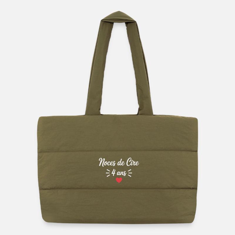 Noces de Cire 4 Ans – Anniversaire de Mariage Sac shopping matelassé