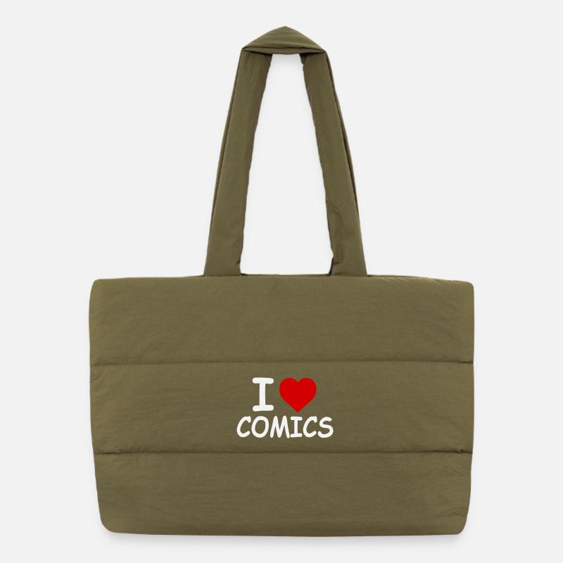 I Love Comics - Retro Bold Puffer-Einkaufstasche