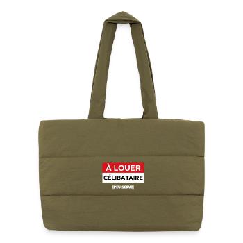 célibataire - Sac shopping matelassé - safari green - Devant
