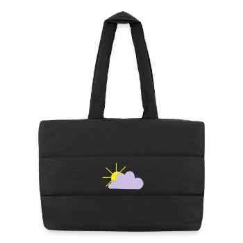 Sun peeks out from behind the cloud - Puffer Shopping Bag - black - Front