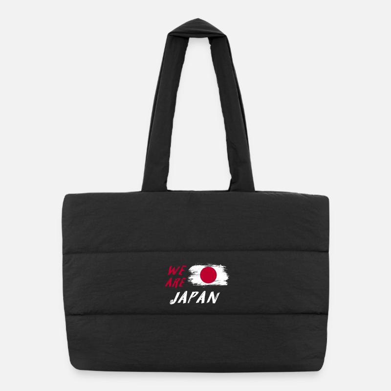 we are Japan flags design - Puffer Shopping Bag - black