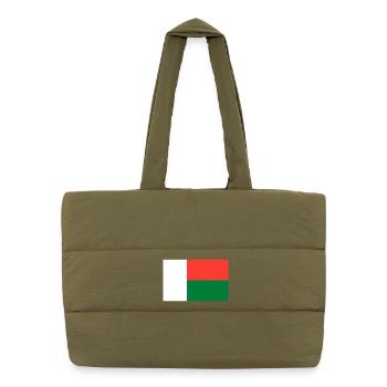 Drapeau de Madagascar - Sac shopping matelassé - safari green - Devant