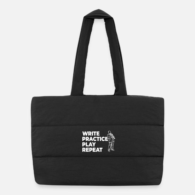 Écrire, pratiquer, jouer, répéter Sac shopping matelassé
