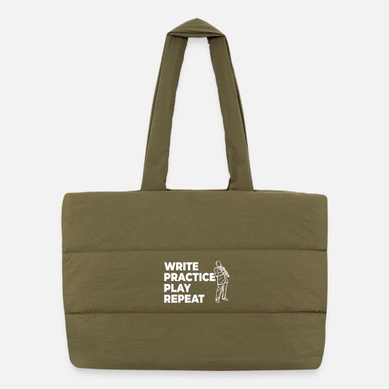 Écrire, pratiquer, jouer, répéter Sac shopping matelassé