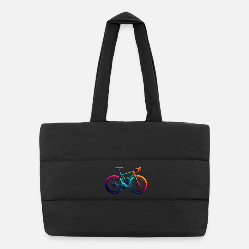 Illustration de cyclisme arc-en-ciel vibrant Sac shopping matelassé