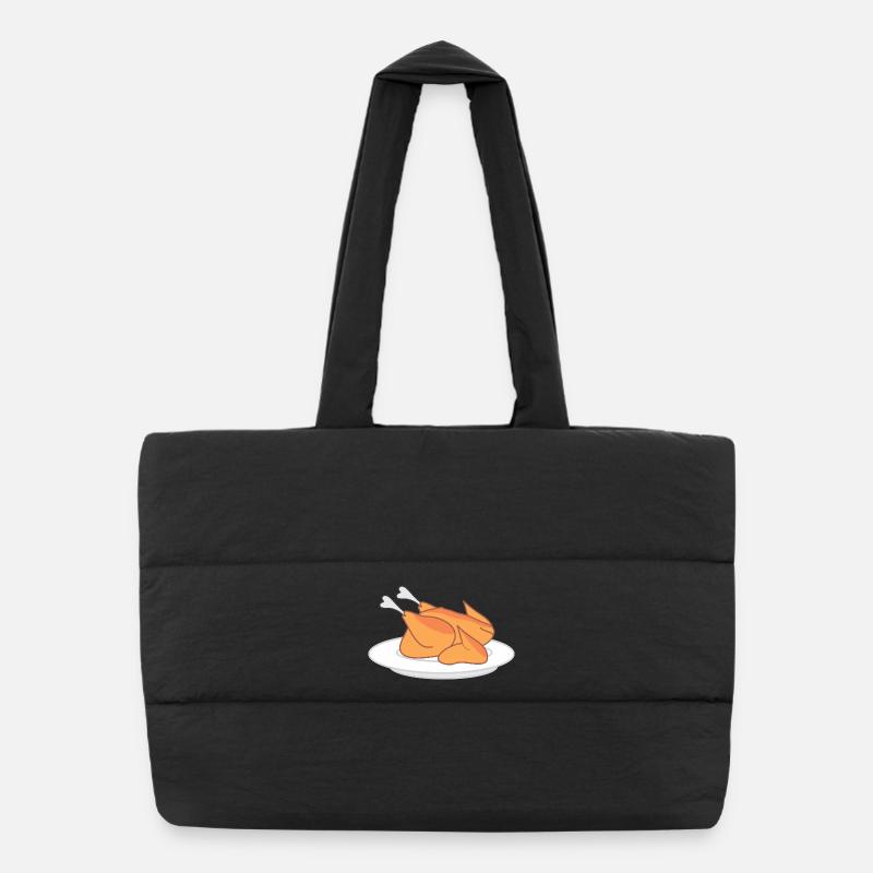 Poulet entier dans une assiette – pour les amateurs de poulet Sac shopping matelassé