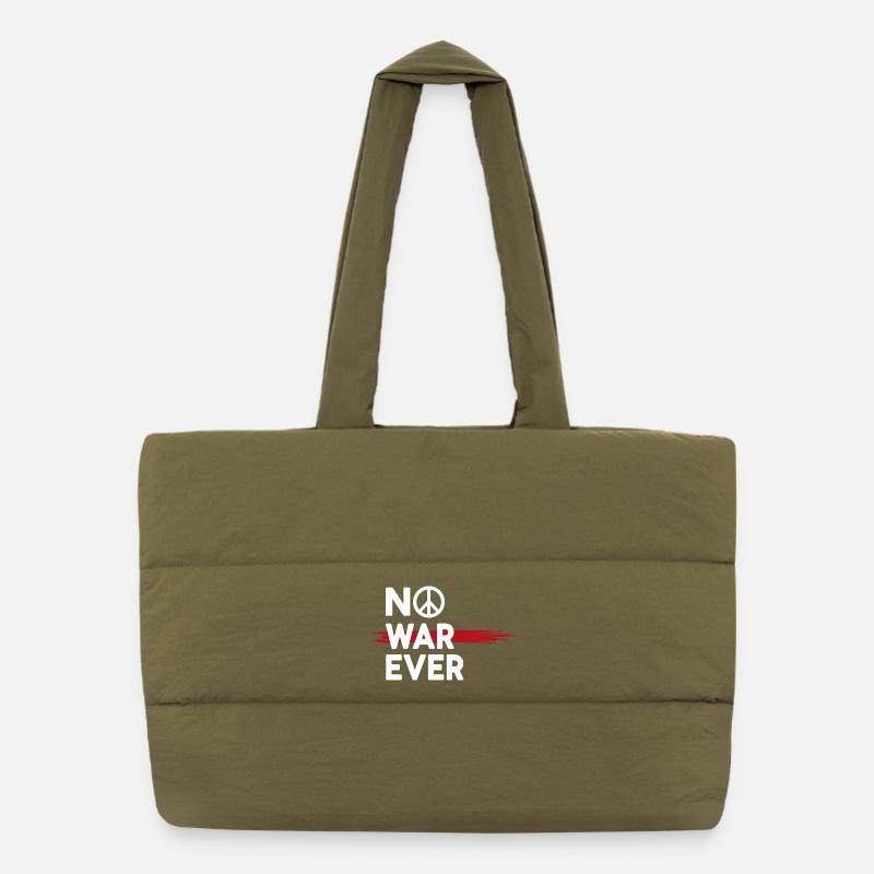 No War Ever Frieden Peace Zeichen Puffer-Einkaufstasche
