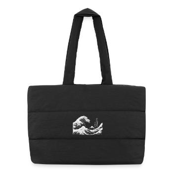 Great Wave Kanagawa Japanese Art - Puffer Shopping Bag - black - Front