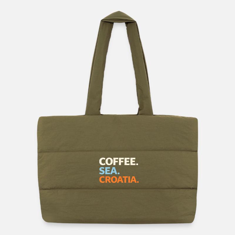Coffee. Sea. Croatia. Puffer Shopping Bag