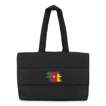 Cameroon flag used - Puffer Shopping Bag - black - Front