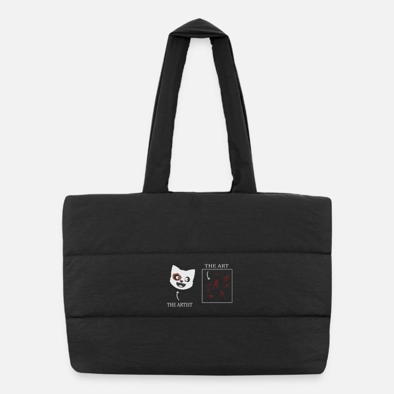 Cat Art Puffer Shopping Bag