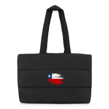 Drapeau chilien utilisé - Sac shopping matelassé - noir - Devant