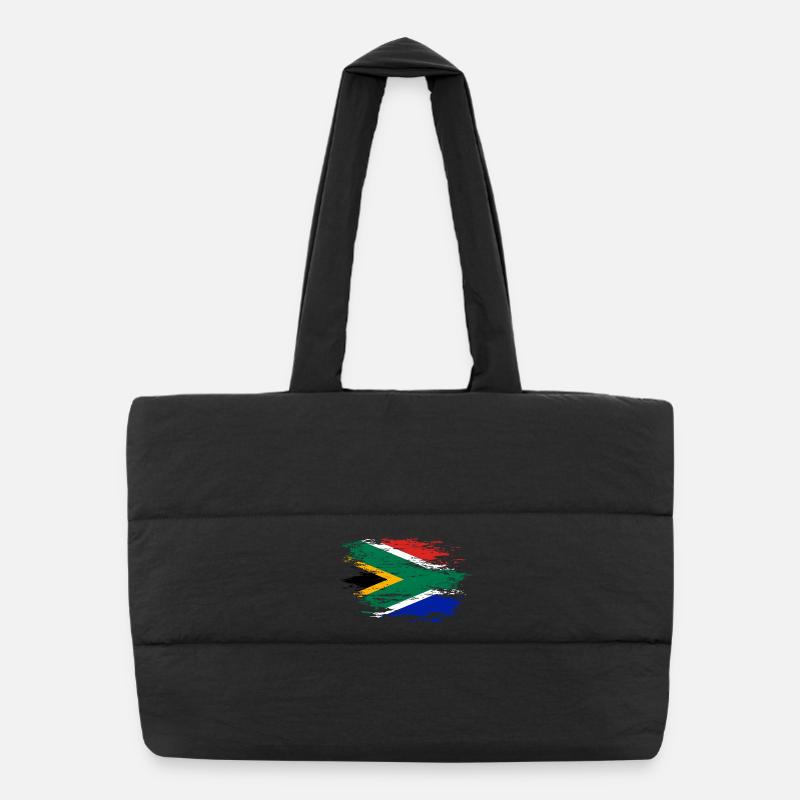 South Africa flag used Puffer Shopping Bag