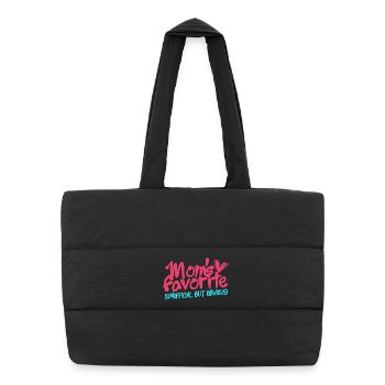 Brother Sister Mom's favorite - Puffer Shopping Bag - black - Front
