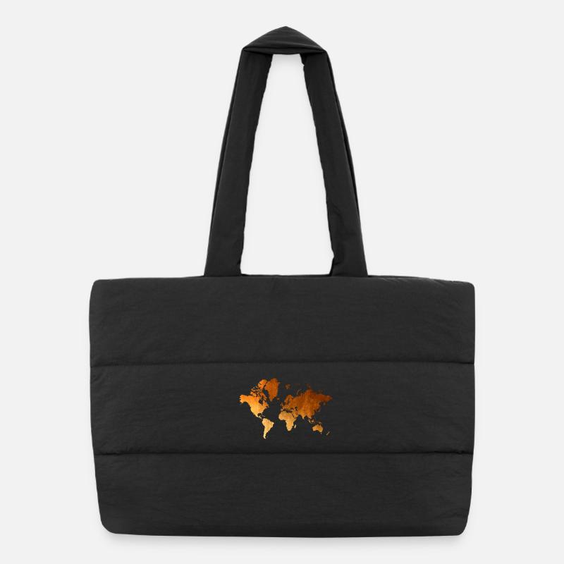Carte du monde : Conception de la Terre dorée Sac shopping matelassé