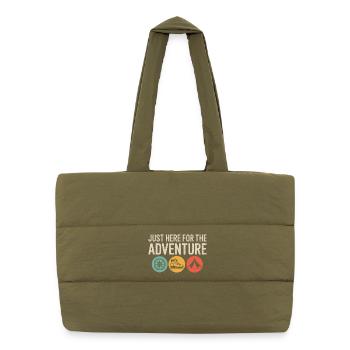 Just Here for the Adventure - Puffer Shopping Bag - safari green - Front