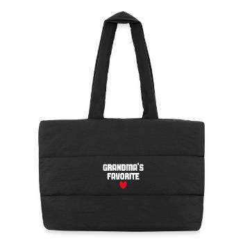 Grandma’s Favorite Cute Heart Typography - Puffer Shopping Bag - black - Front