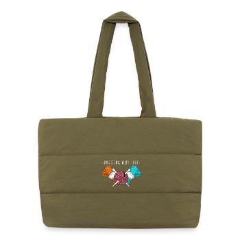 Tricoter avec amour – Art de la laine et des aiguilles - Sac shopping matelassé - safari green - Devant