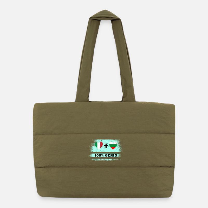 Italie et Bulgarie 100% drapeau de génie Sac shopping matelassé