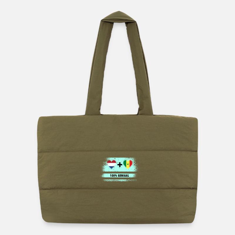 Sénégal et Pays-Bas 100% Genius flag Sac shopping matelassé