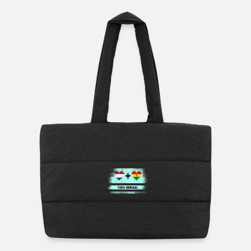 Drapeau 100% Genius de la Bolivie et des Pays-Bas Sac shopping matelassé