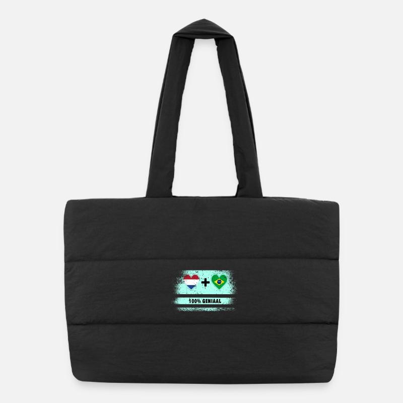 Brésil et Pays-Bas Drapeau 100% Genius Sac shopping matelassé