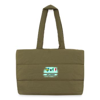Italie et Suède 100% Parfait / Cadeau - Sac shopping matelassé - safari green - Devant