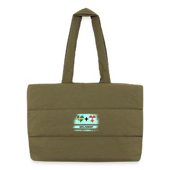 Liban et Suède 100 % parfait / Cadeau - Sac shopping matelassé - safari green - Devant