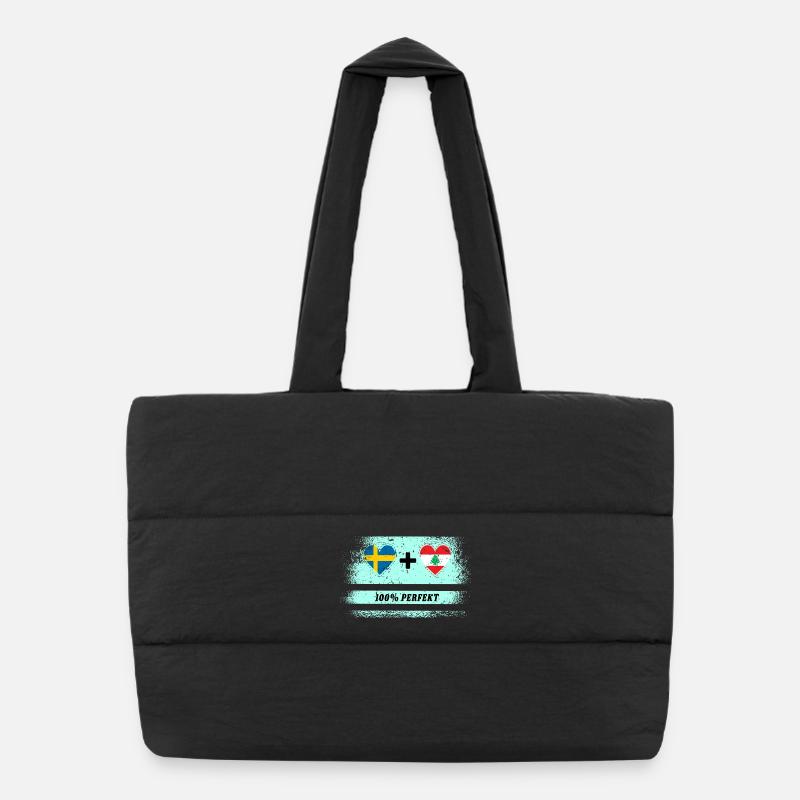 Libanon und Schweden 100% perfekt / Geschenk - Puffer-Einkaufstasche - Schwarz