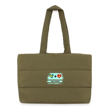 Vietnam et Suède 100% Parfait / Cadeau - Sac shopping matelassé - safari green - Devant