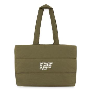 Français - Sac shopping matelassé - safari green - Devant