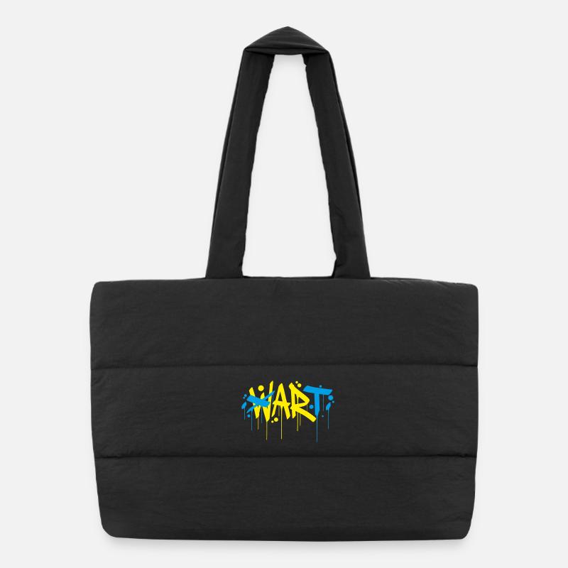 Art War Peace Make art not war Puffer Shopping Bag