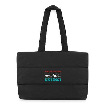 Make Billionaires Extinct - Puffer Shopping Bag - black - Front