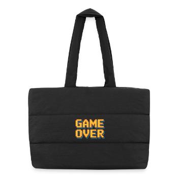 Game Over Rétro Pixel Arcade Gamer Spruch - Sac shopping matelassé - noir - Devant