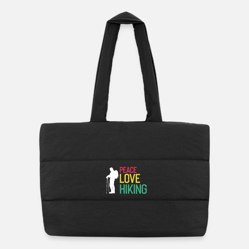 Peaceful Hiking Life Nature Trail Explorer Fan Puffer Shopping Bag