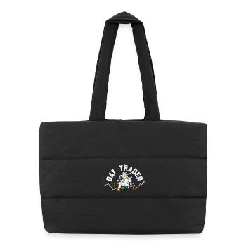 Stock Exchange Crypto Stock Market Trader Investor - Puffer Shopping Bag - black - Front