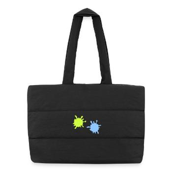 Neon Splash Splatter - Puffer Shopping Bag - black - Front