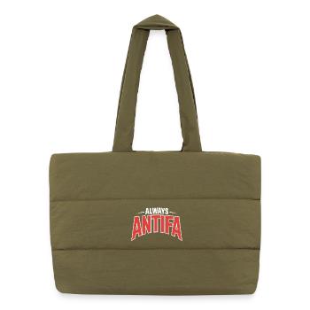 Always Antifa – Antifaschistisches T-Shirt - Puffer-Einkaufstasche - safari Green - Vorne