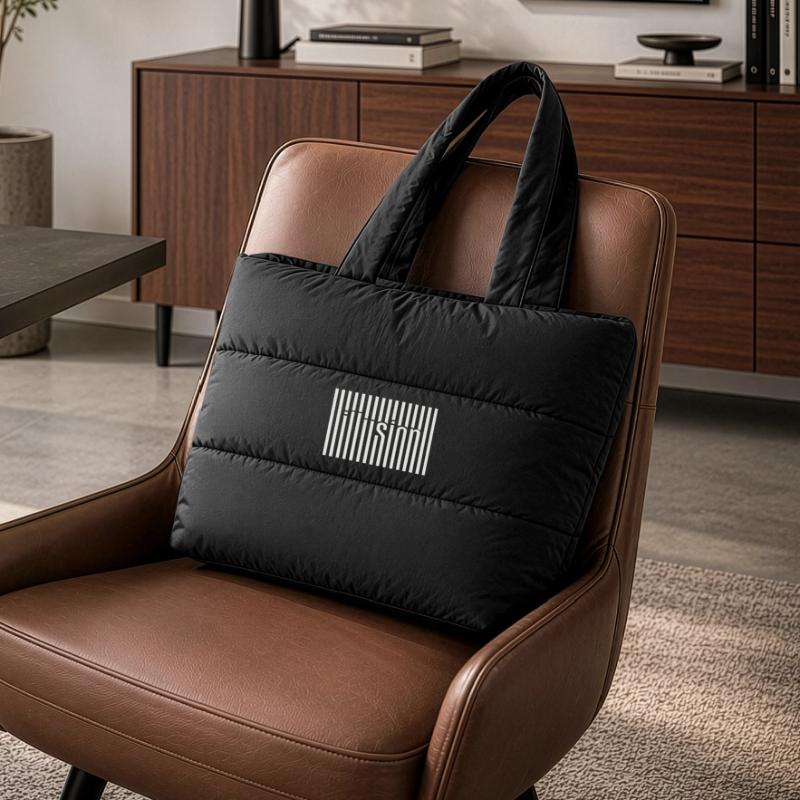 Illusion du code-barres Sac shopping matelassé