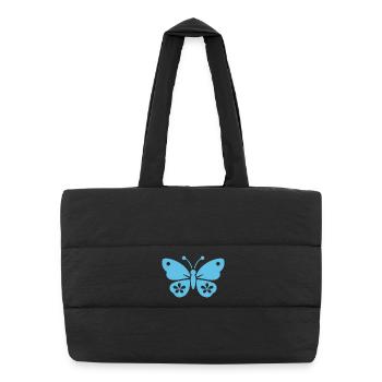 Schmetterling blue - Puffer-Einkaufstasche - Schwarz - Vorne