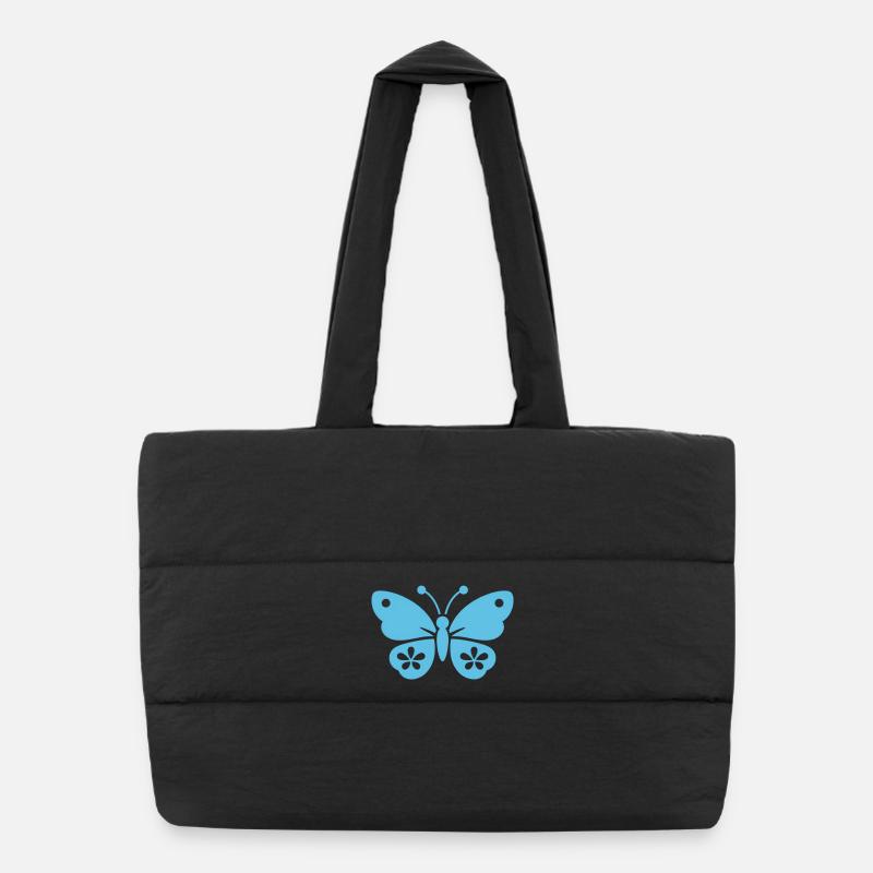 Butterfly blue Puffer Shopping Bag