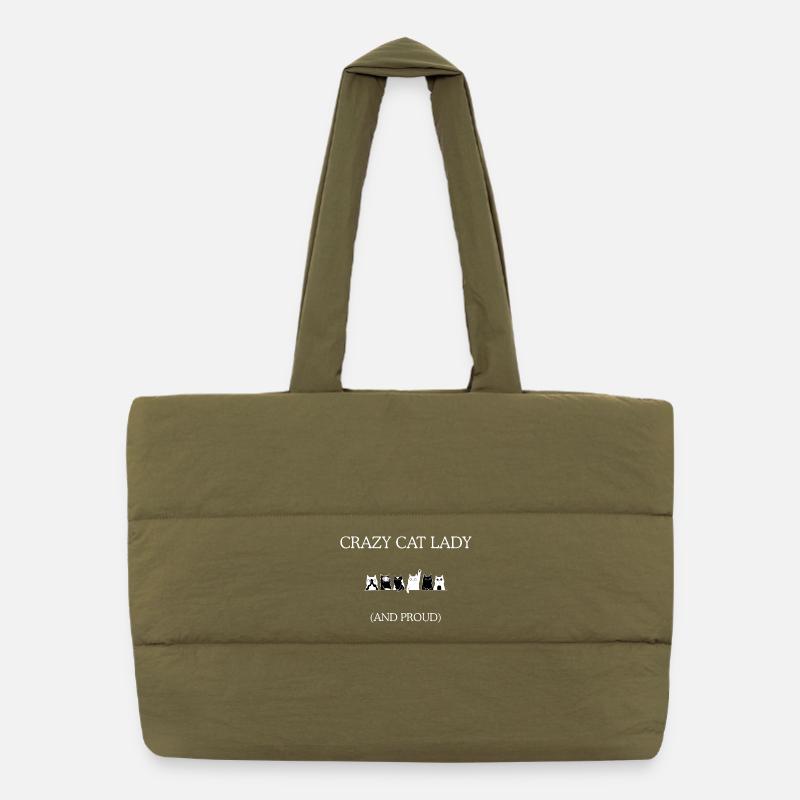 Crazy Cat Lady And Pride Puffer Shopping Bag