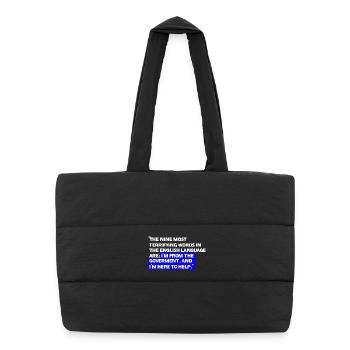 Citations paradoxales sur les aides d’État - Sac shopping matelassé - noir - Devant