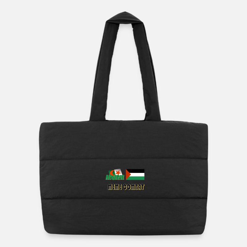 palestine_1 - Sac shopping matelassé - noir