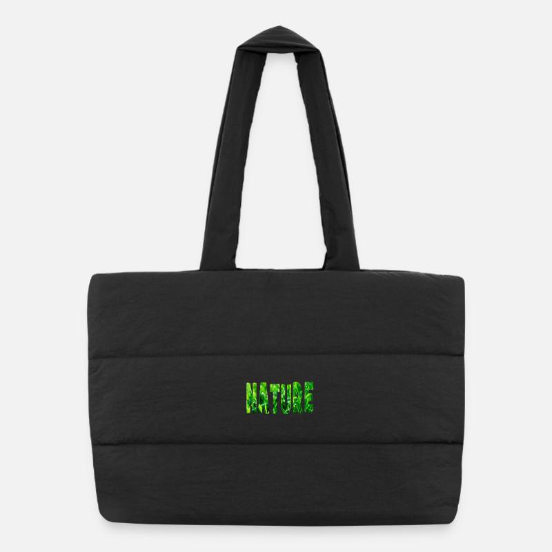 Mot Nature avec texture d'herbe verte Sac shopping matelassé
