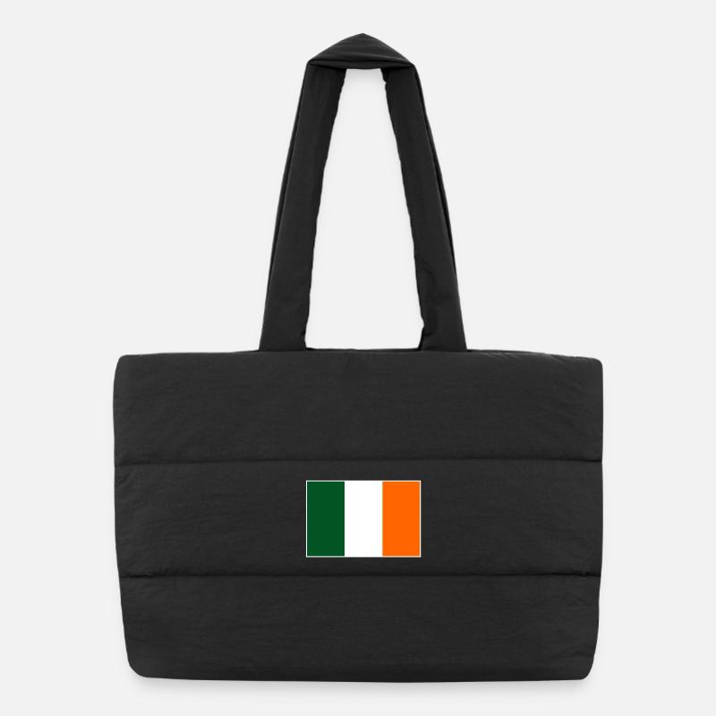 Drapeau de l’Irlande - Sac shopping matelassé - noir