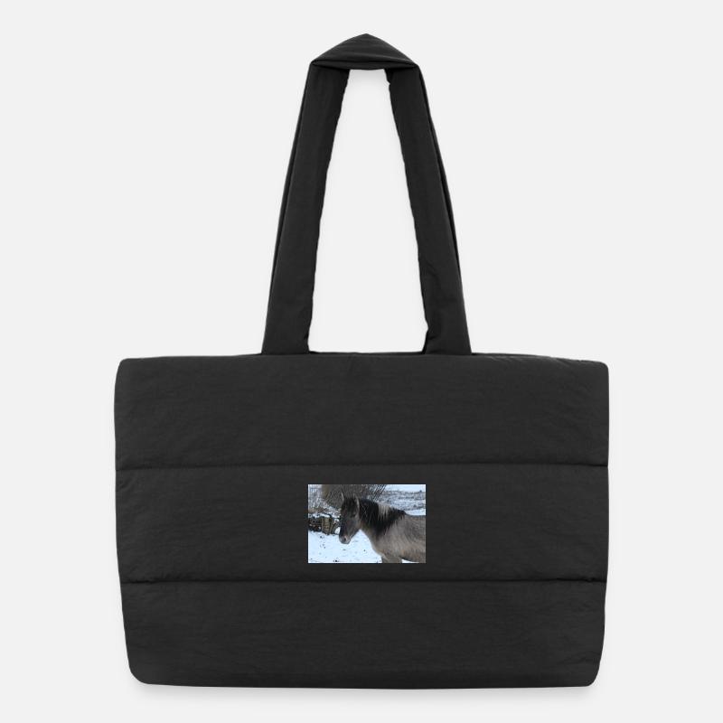 Affiche Cheval Cheval - Sac shopping matelassé - noir