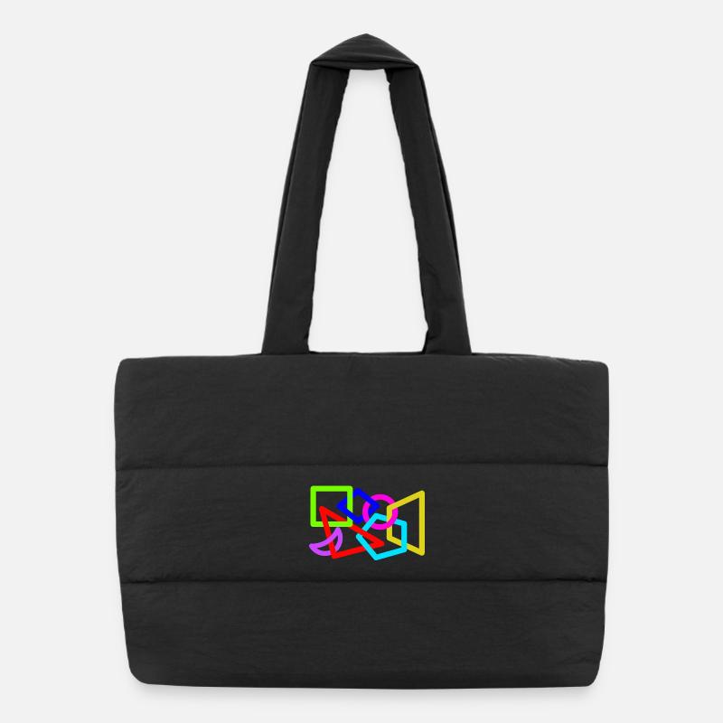 Formes néon entrelacées Sac shopping matelassé