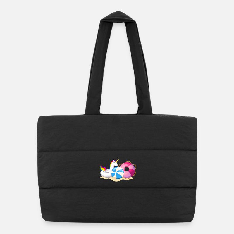 Fête de plage de licorne Été Sac shopping matelassé
