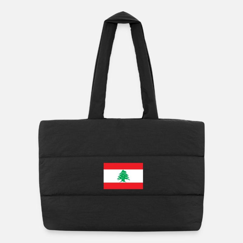 Libanon Flagge Puffer-Einkaufstasche